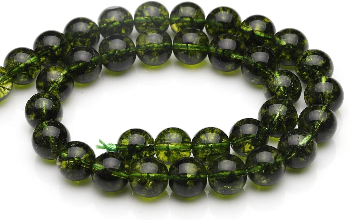 Natural Crystal Beads for Jewelry Making,6mm Peridot Polished Round Smooth Stone Beads,Genuine Real Stone Beads for Bracelet Necklace 15 Inch(Peridot,6mm)