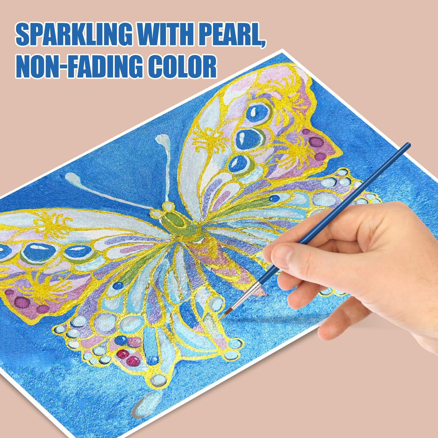 CraftyManor Mini Forestry Shifting Watercolor Painting Set, 40 Color Shifting Watercolor Paint Set, Shimmer Metallic Watercolor Paints Set, Glitter Watercolor Paint, Solid, Rococo & DunHuang Style