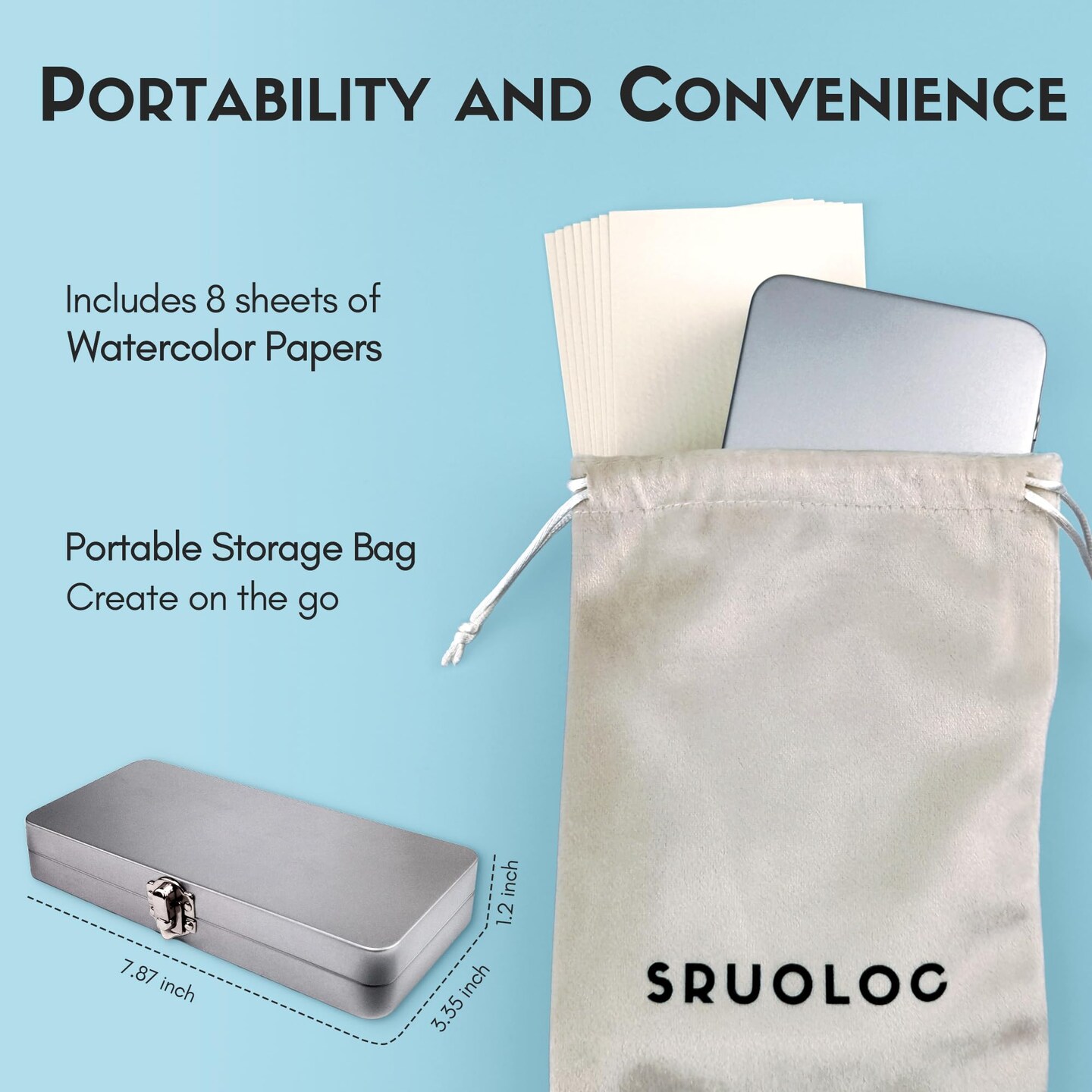 Watercolor Paint Set 50 Colors, Travel Watercolor Set with Portable Carrying Case, Papers, Brushes and Accessories, Ideal for Artists, Amateur Hobbyists and Painting Lovers