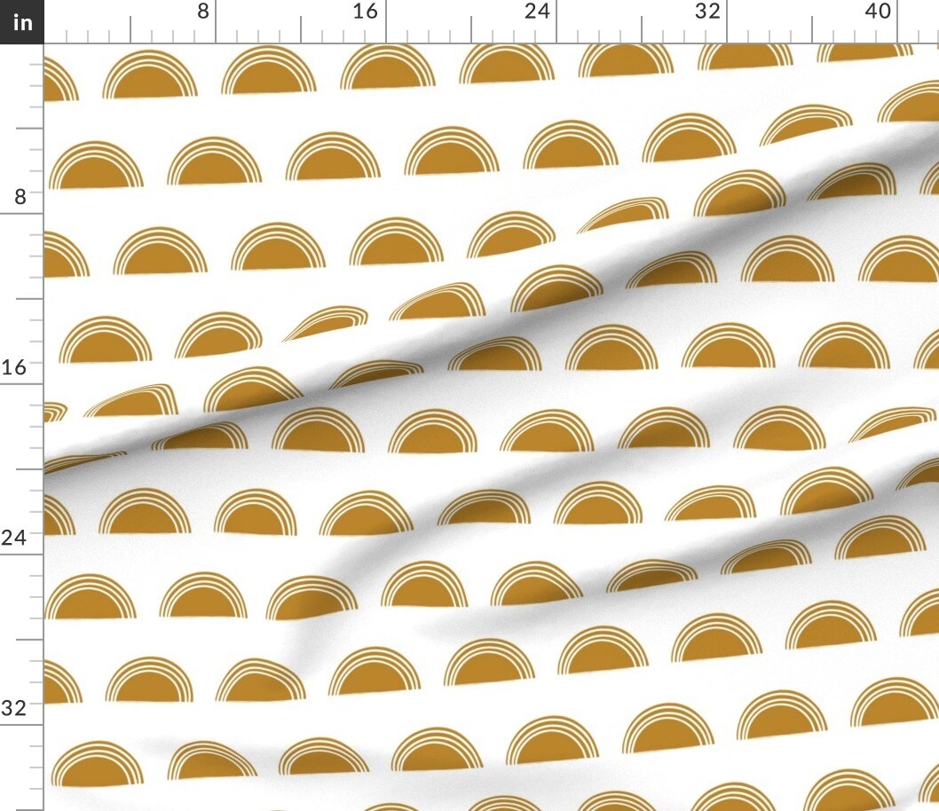 Various Fabrics by the Yard or Fat Quarter Modern Sunset Mustard Gold Setting Sun Abstract Geometric Boho Baby Custom Printed Fabric by Spoonflower