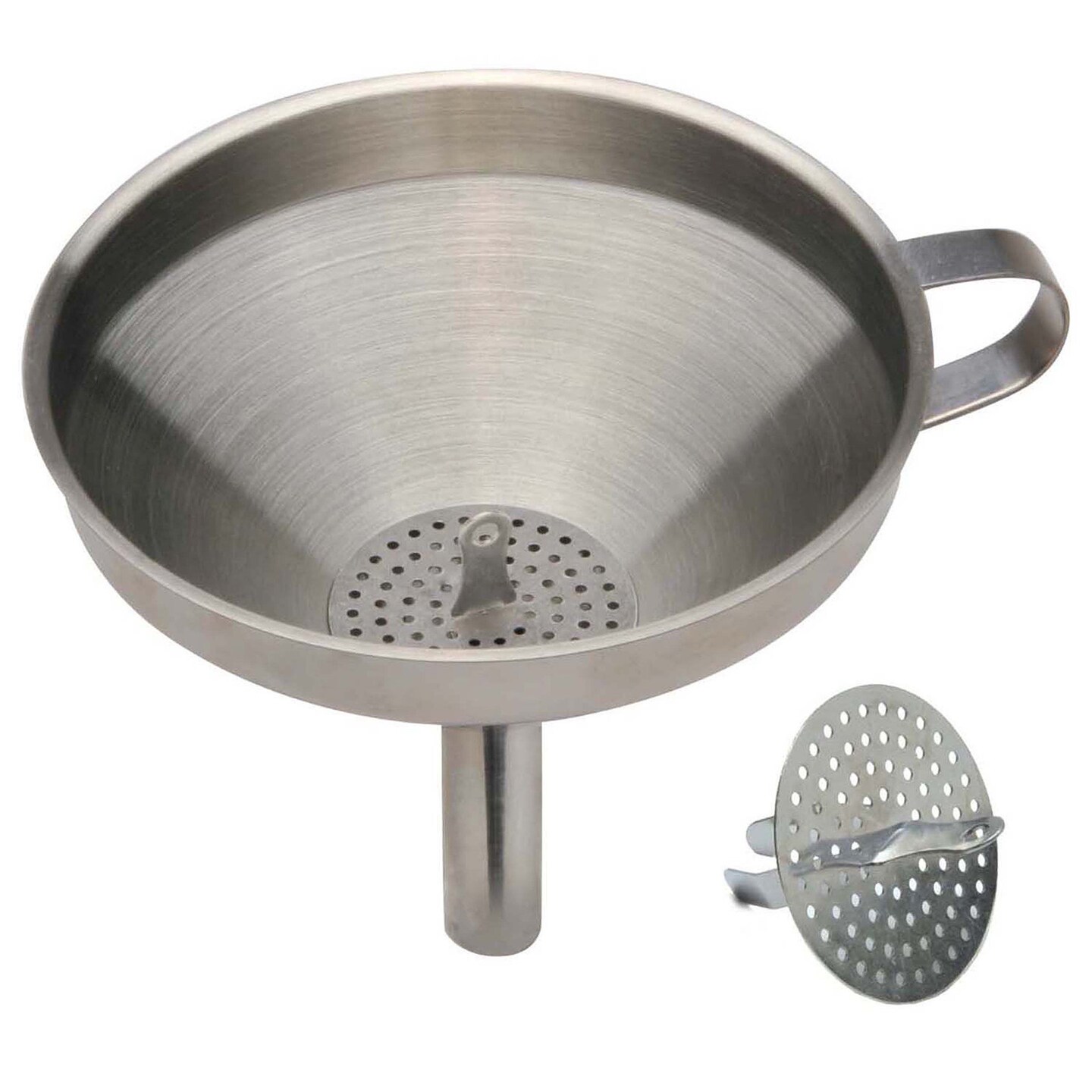 Norpro Heavy Duty Stainless Steel Funnel with Detatchable Strainer, 4.75-Inch