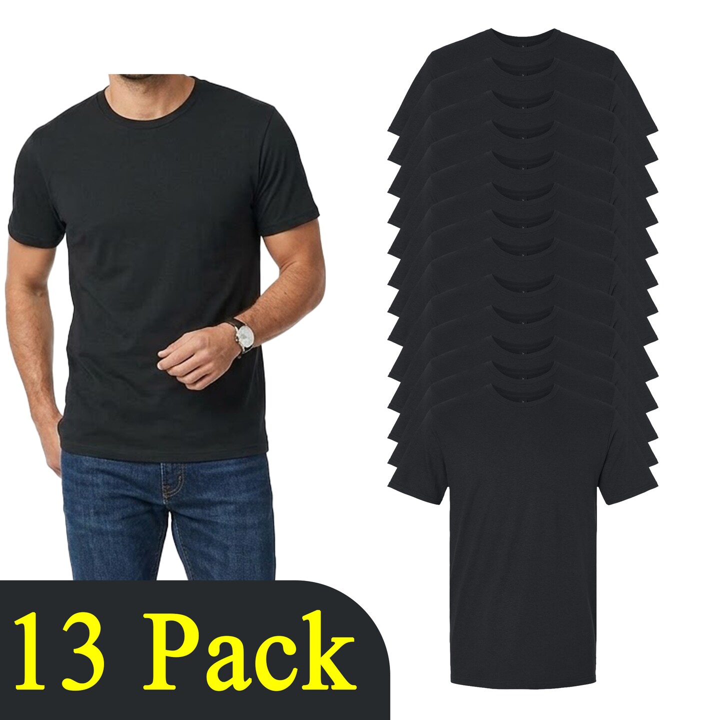 Gildan Men's Black Softstyle T-Shirt Ideal for Crafts, DIY Cotton Multi-Pack Choices Shirt