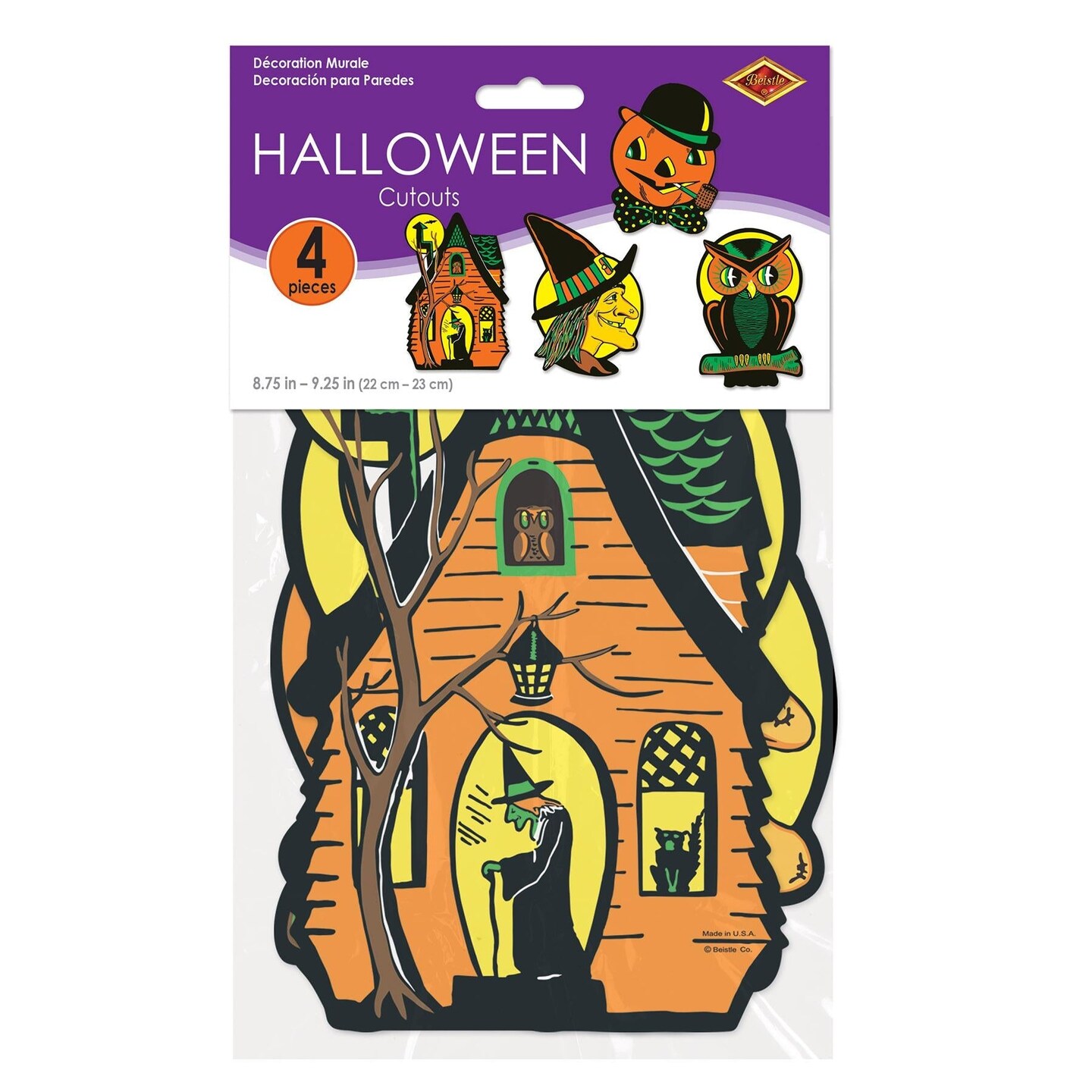 96 Pack Beistle Packaged Vintage Halloween Cutouts