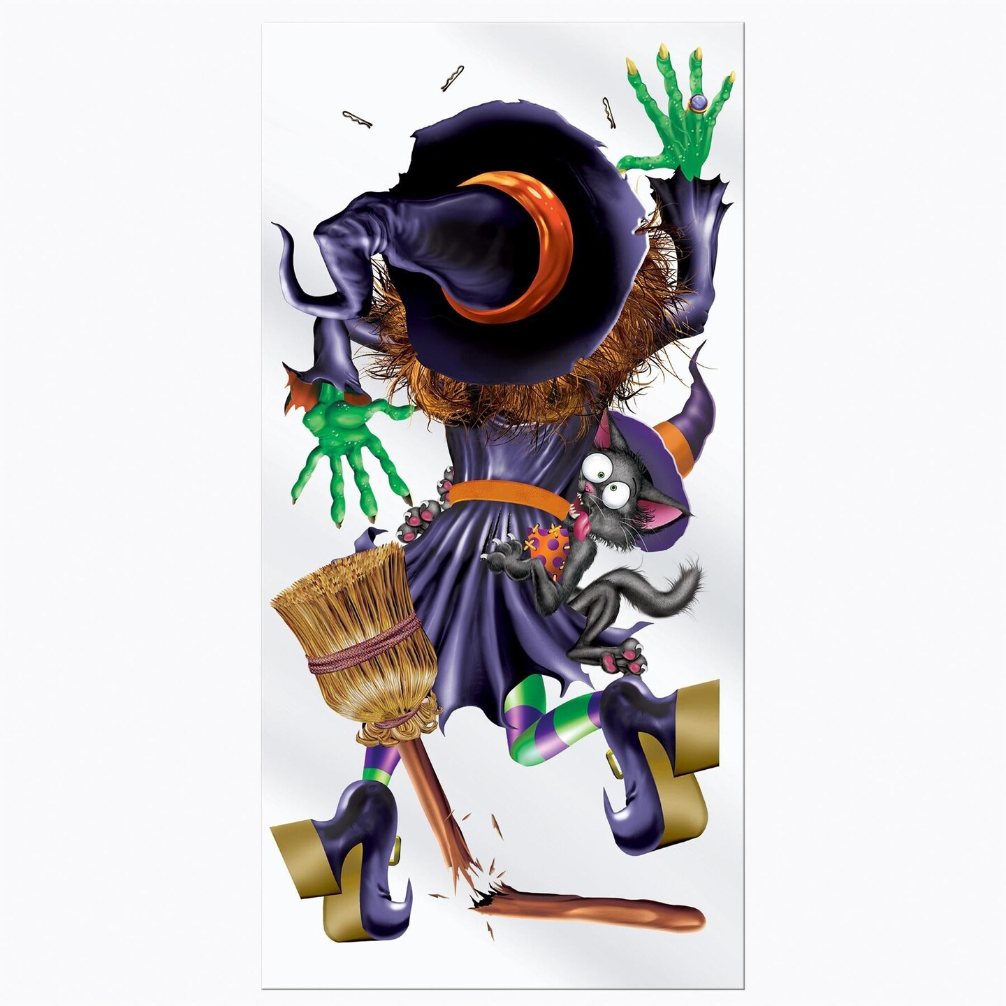 12 Pack Beistle Halloween Crashing Witch Door Cover