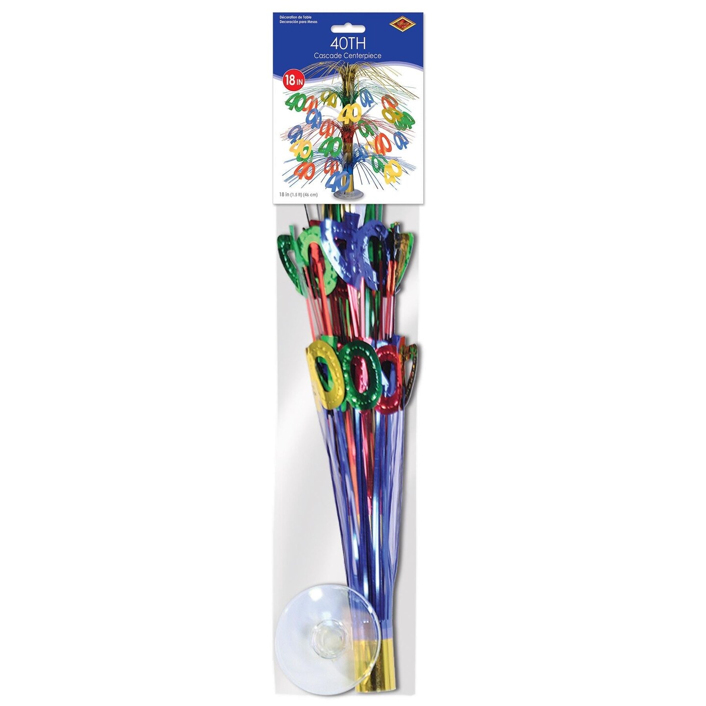 6 Pack Bulk 40th Birthday Party Cascade Centerpiece - multi-color
