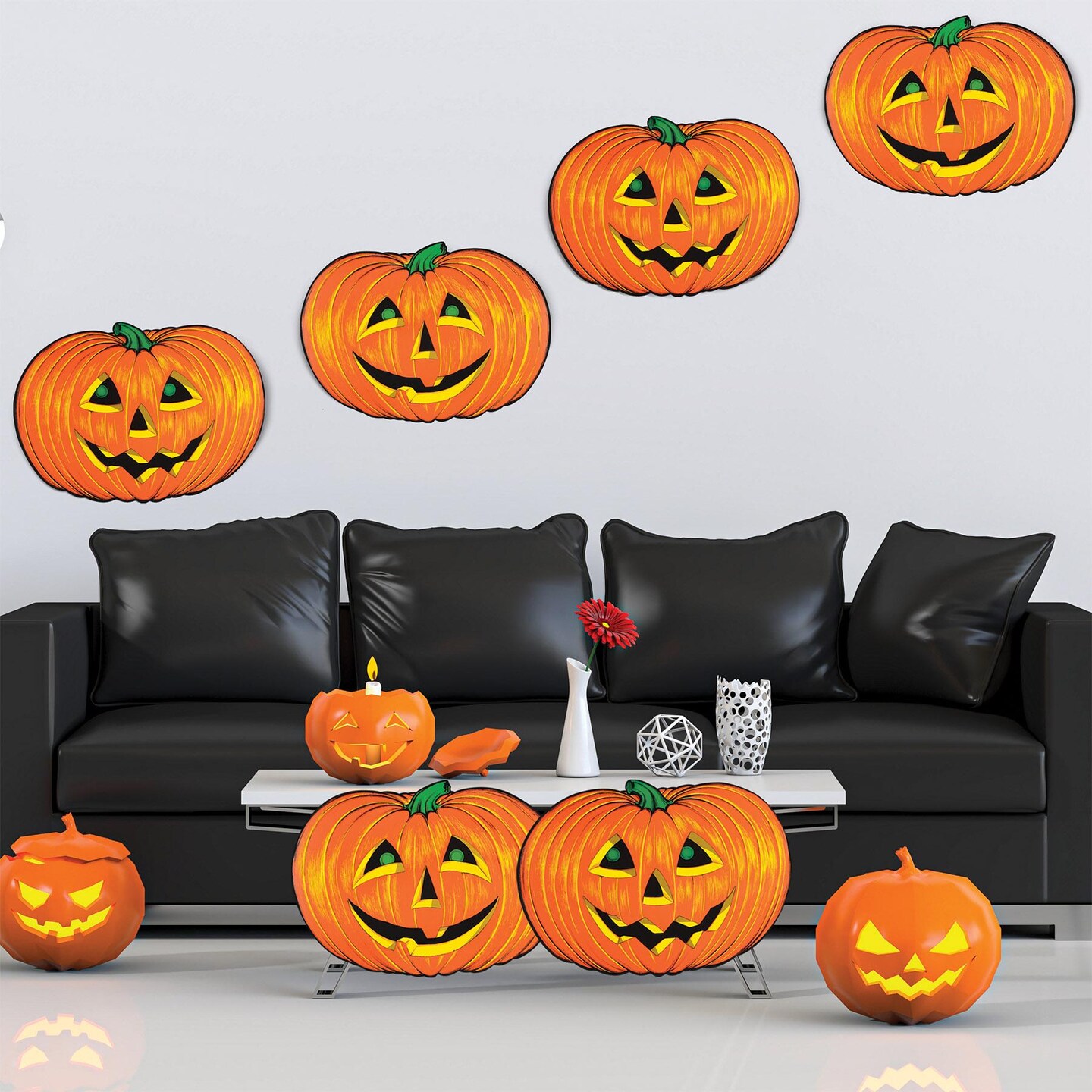 12 Pack Beistle Halloween Party Jack-O-Lantern Faces