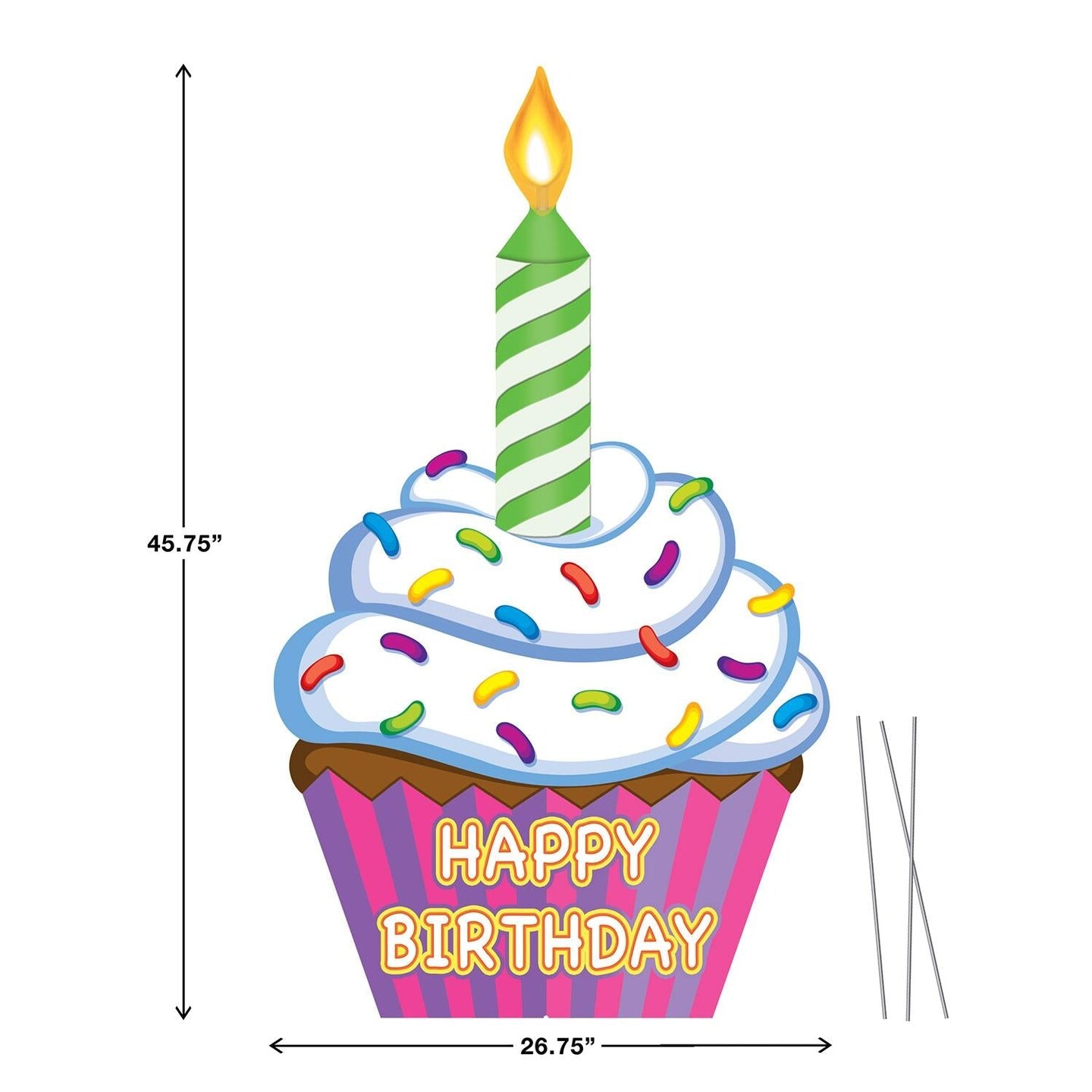 2 Pack Beistle Plastic Jumbo Cupcake Yard Sign