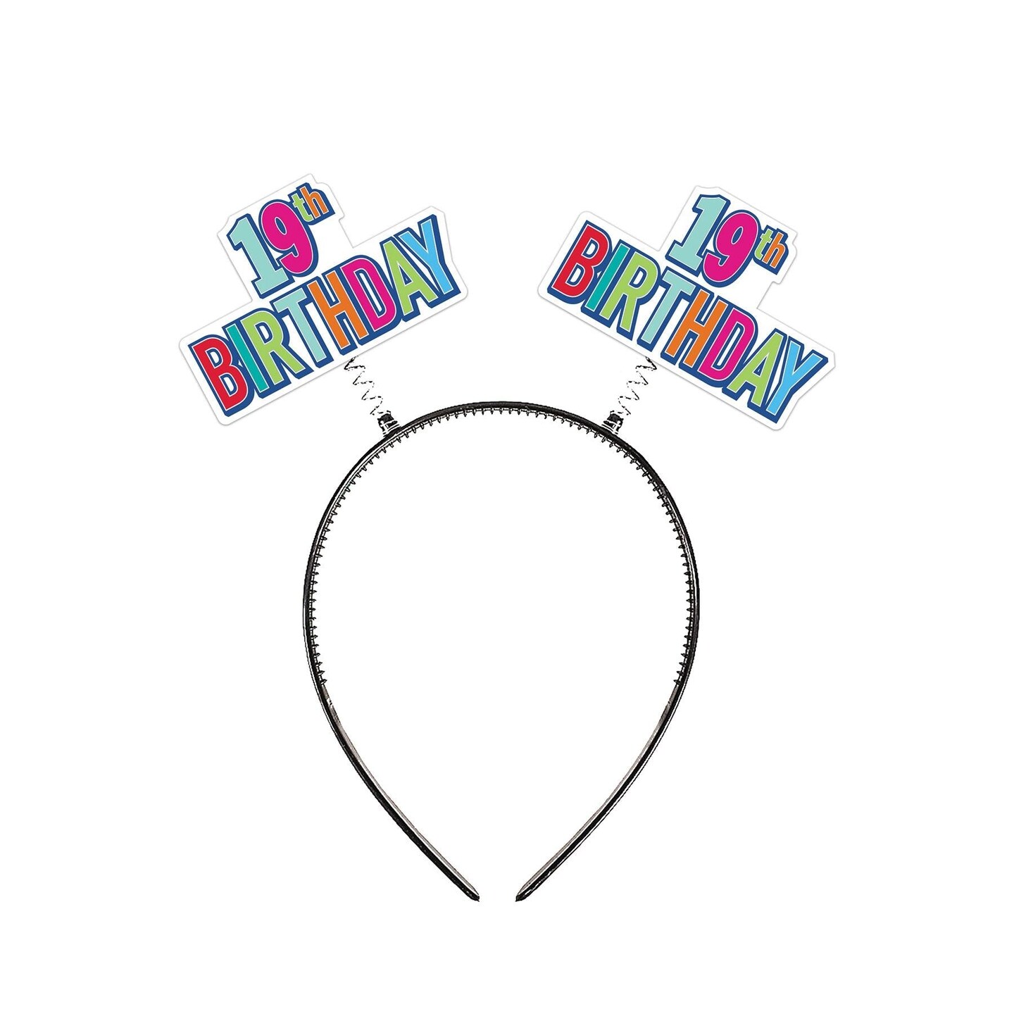 12 Pack Beistle 19th Birthday Boppers multi-color