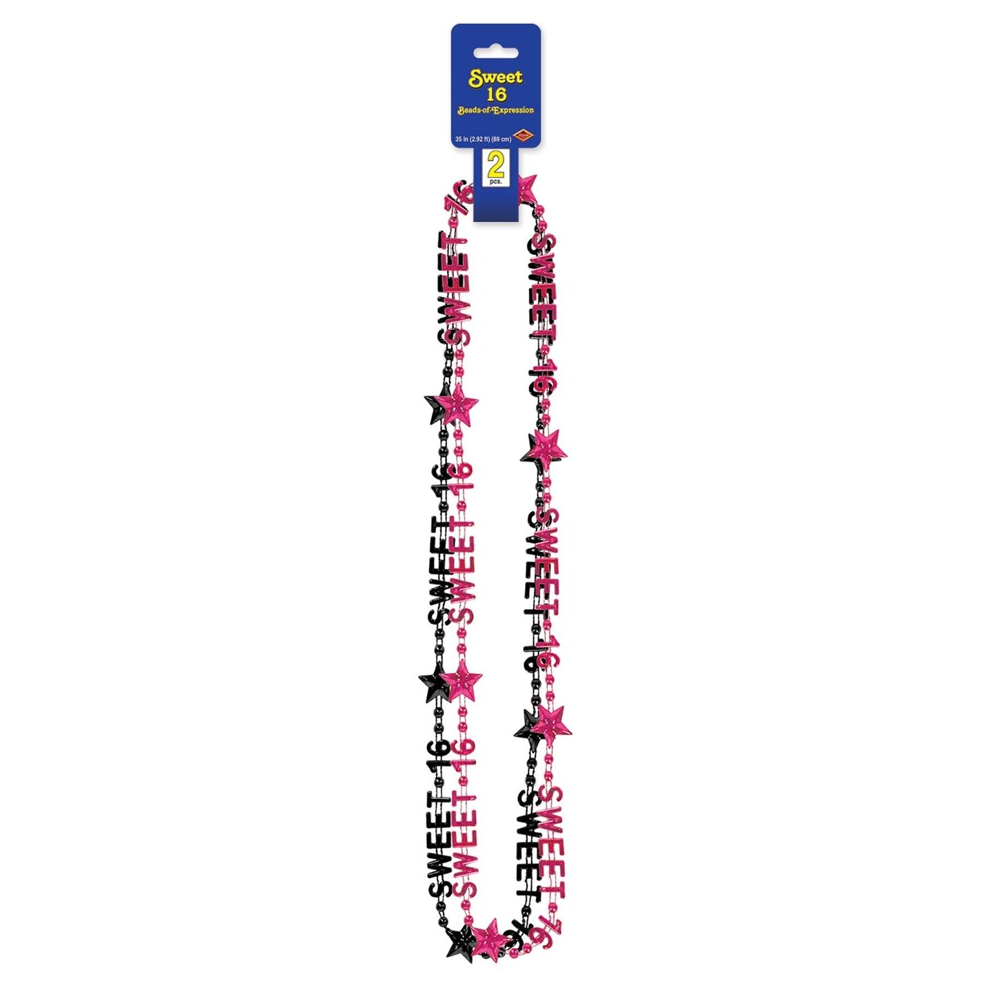 24 Pack Beistle Sweet 16 Birthday Party Bead Necklaces