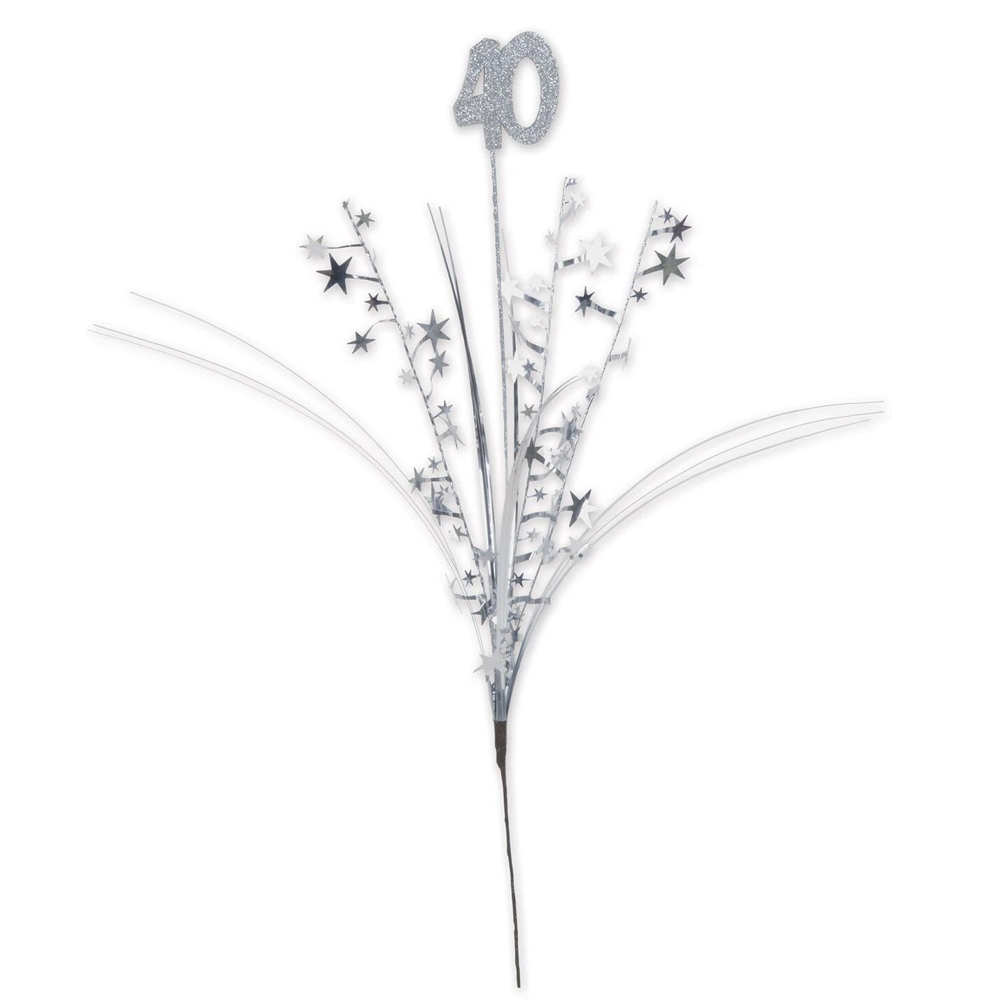 12 Pack Bulk Glittered 40th Birthday Party Metallic Star Spray