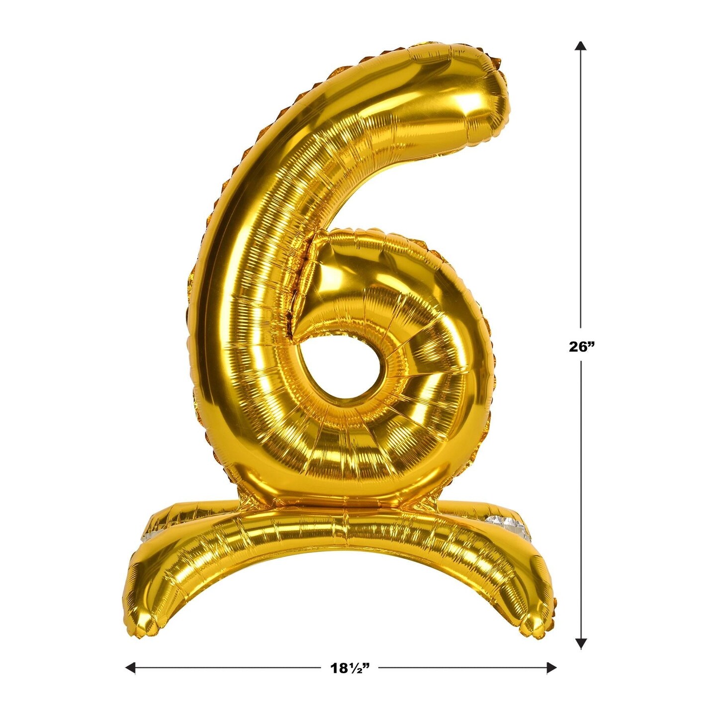 6 Pack Beistle Self-Standing Balloon Number 6