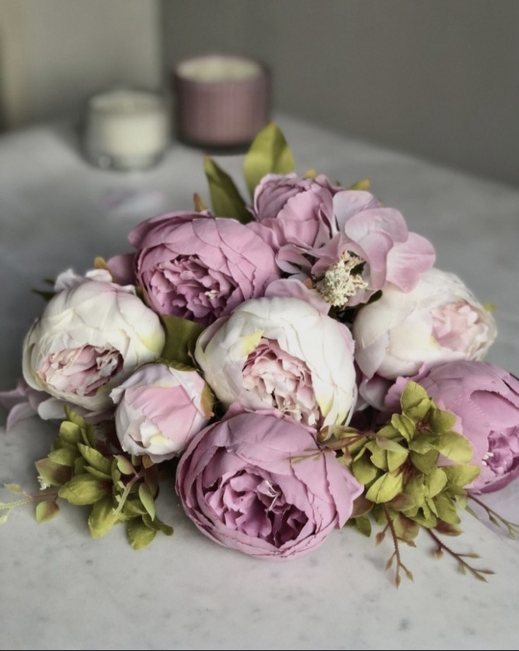 セブンイレブン 冬ギフト 2025 Silk Bouquet Peony Artificial Vintage Peony Fake Flowers アンティーク雑貨