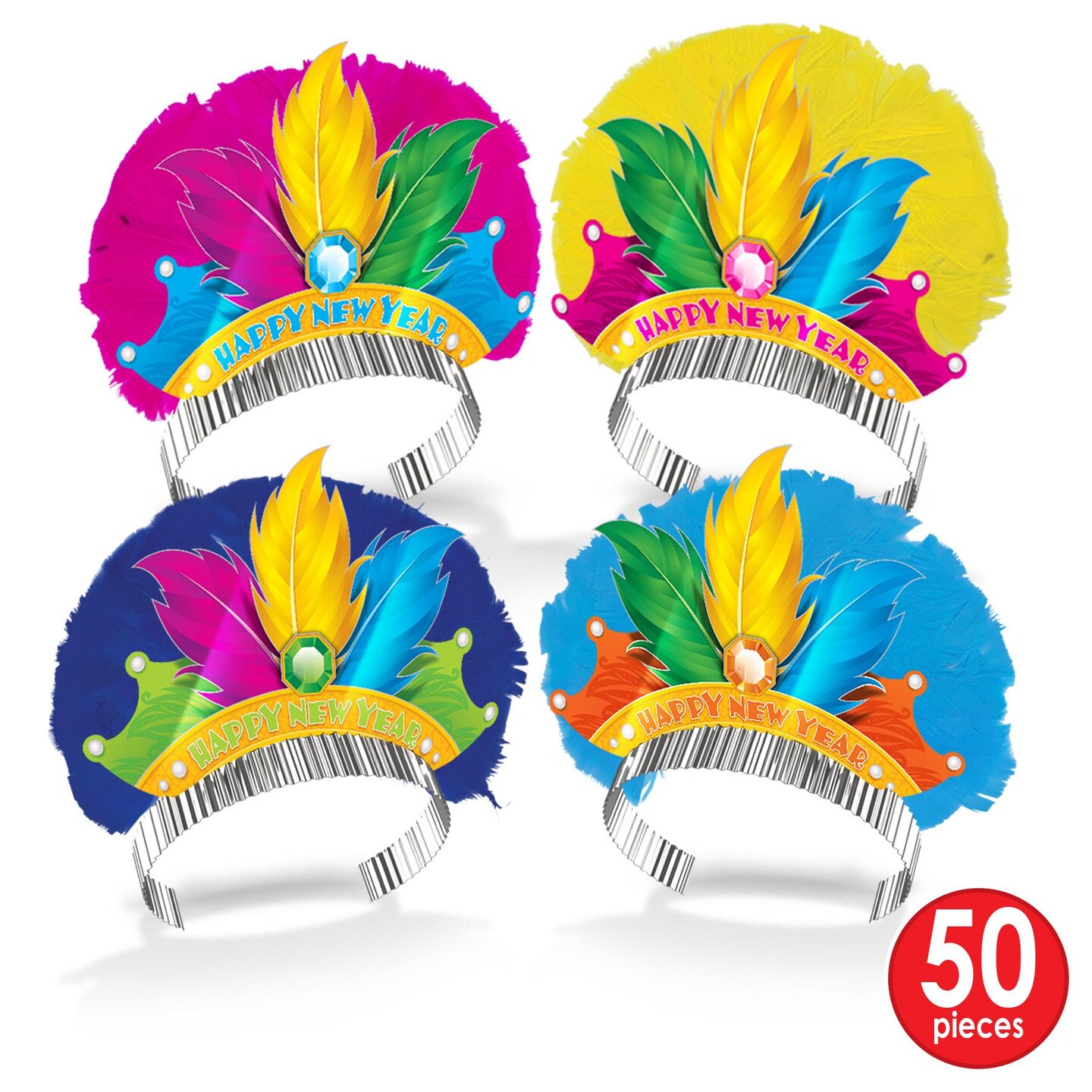 50 Pack Beistle New Year&#x27;s Eve Rio Tiara