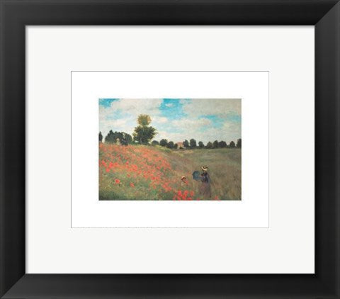 Framed Art Les Coquelicots by Claude Monet - Impressionist Poppy Field | 8x10