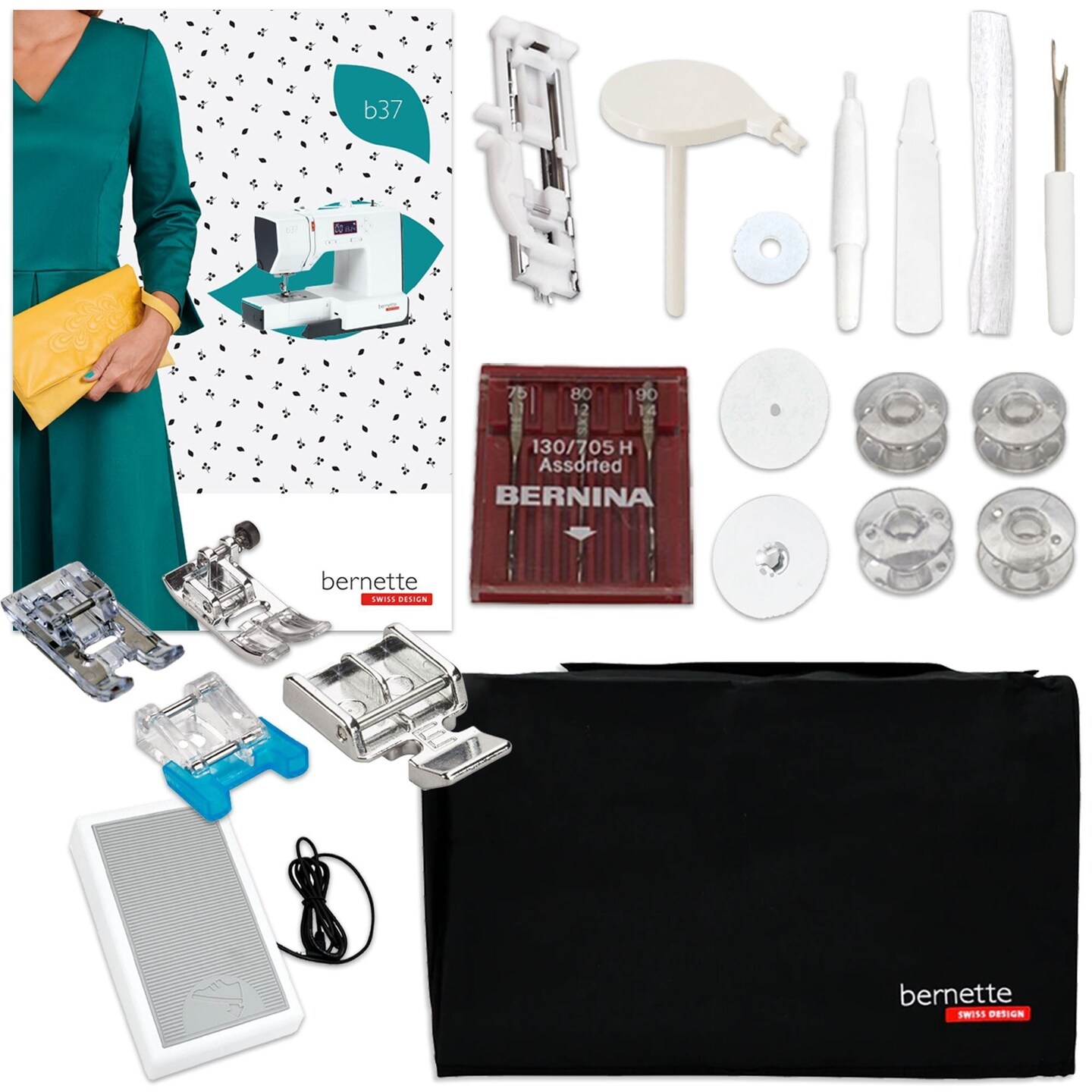 Bernette B37 Sewing Machine Bundle with 250+ Accessories