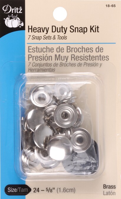 Dritz Heavy Duty Snaps &#x26; Tool Kit 5/8&#x22; 7/Pkg-Nickel-Plated Brass