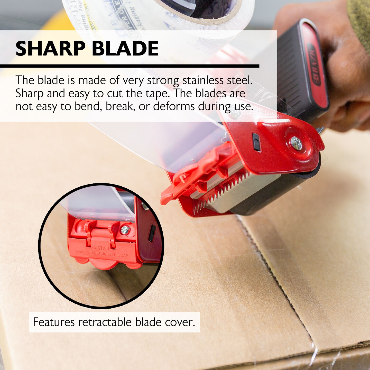 BAZIC Packaging Tape Dispenser, (2) 1.88" X 54.6 Yards Clear Tape