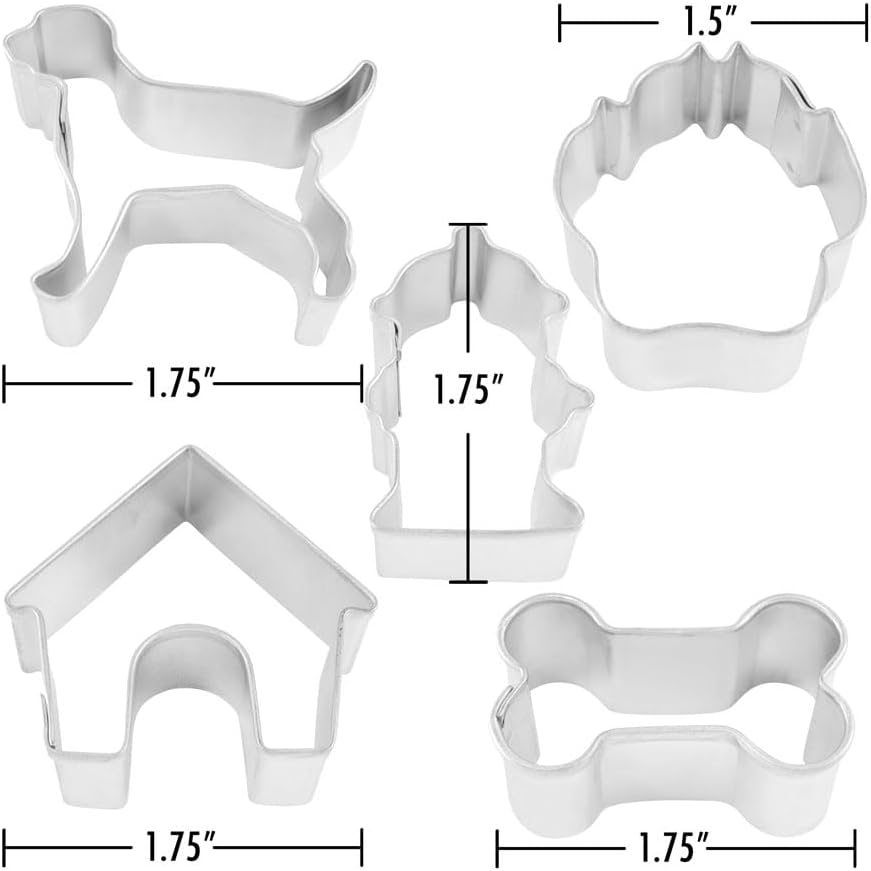 International Mini Dog Cookie Cutters in Storage Tin, 5-Piece Set