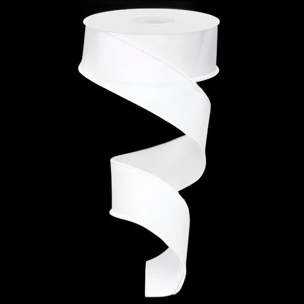 1.5&#x22; Royal Canvas Ribbon: White (10 Yards)