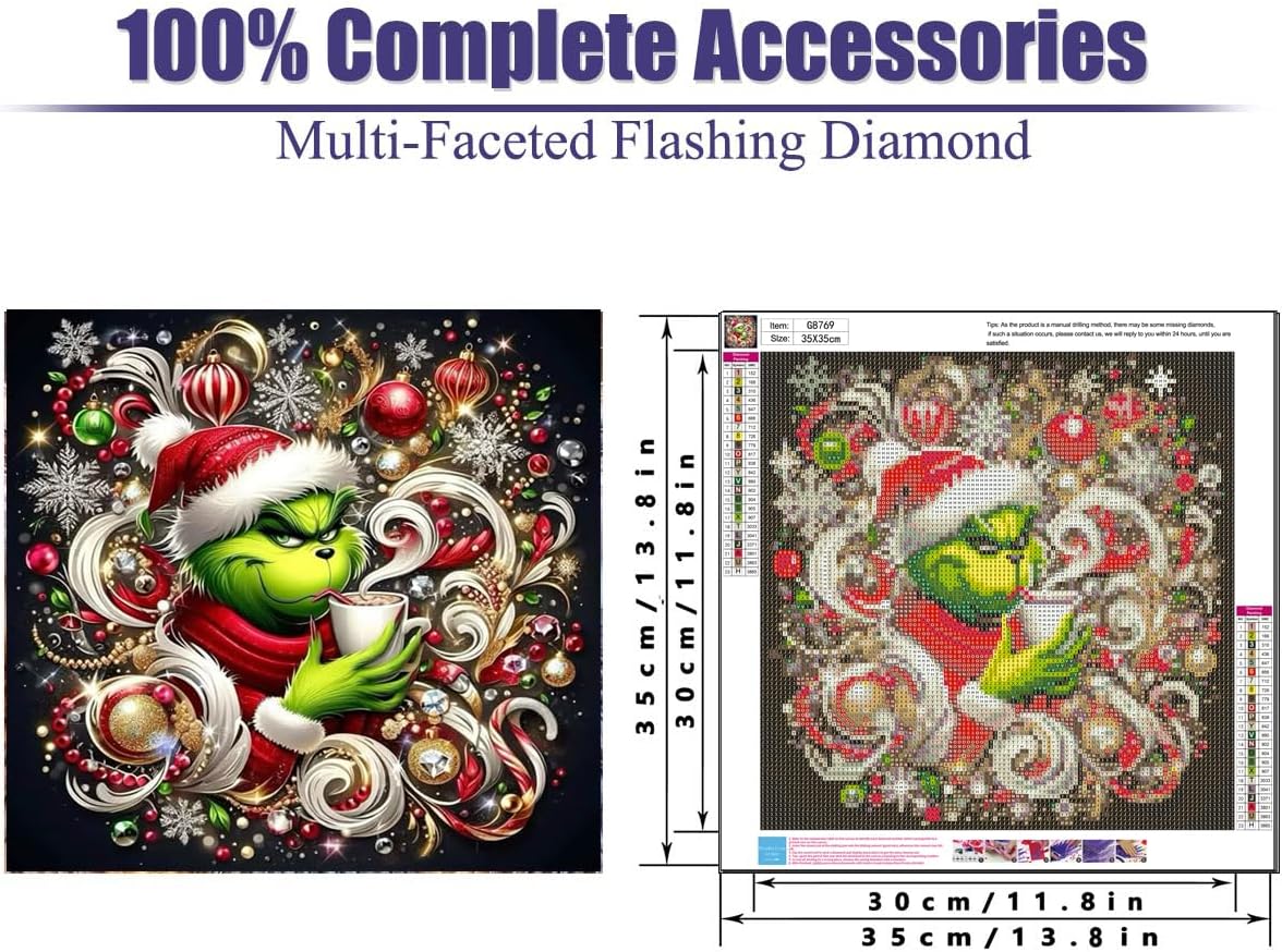 14X14 Inch - Christmas 5D Diamond Painting Kits for Adults(Holiday)