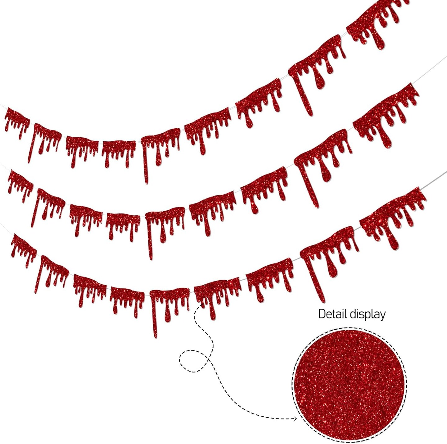 Red Blood Drop Banner for Halloween Party Decorations(Red)
