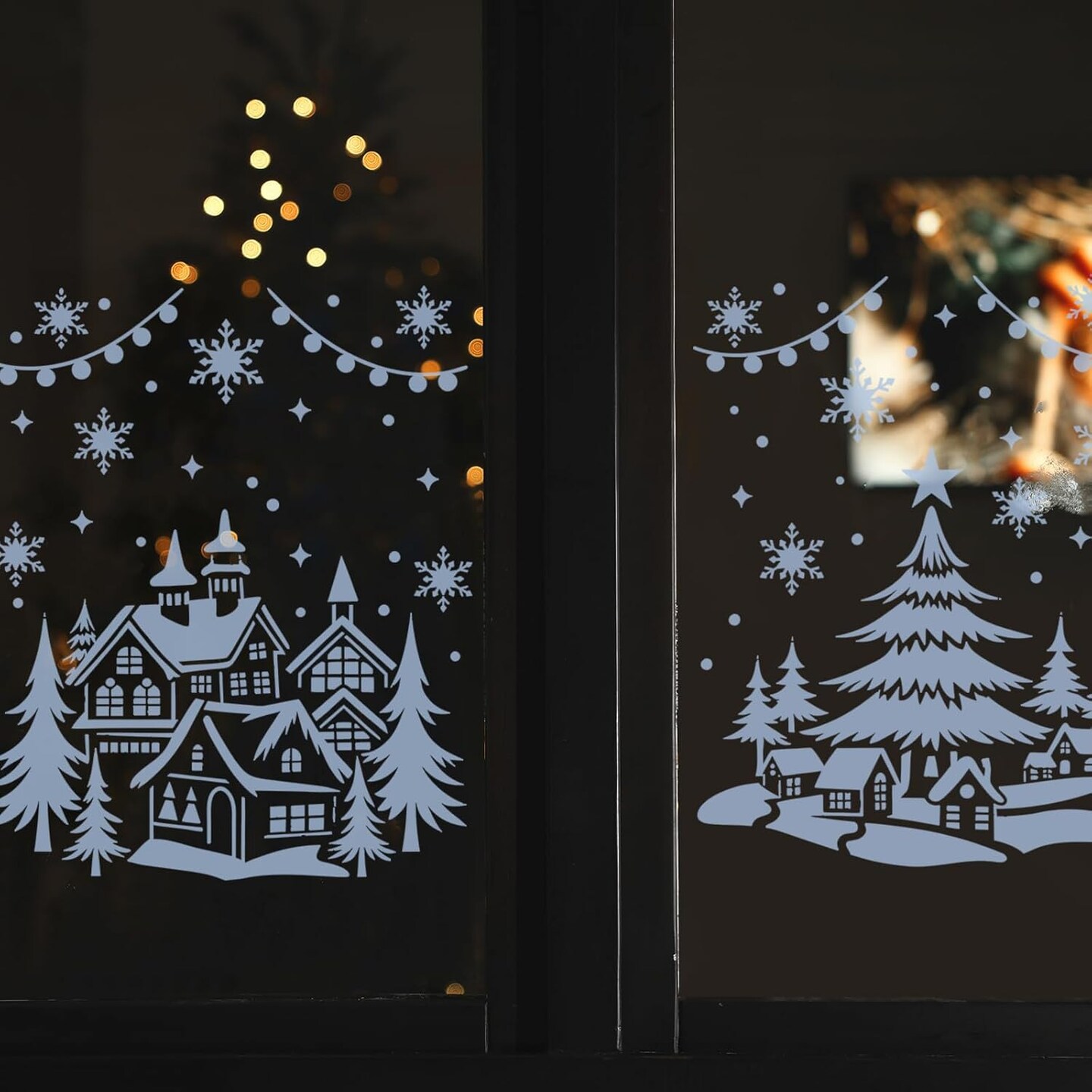12 Pcs Christmas Stencils for Window Glass 13.78 x 11 Inch