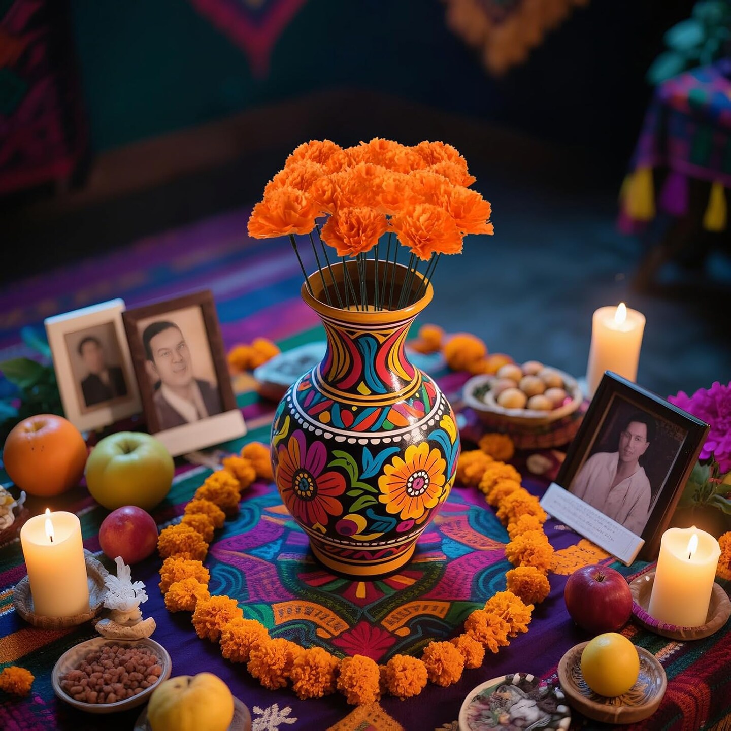 Artificial Marigold Flower(Orange)2.4&#x22;D x 2.4&#x22;W x 2&#x22;H