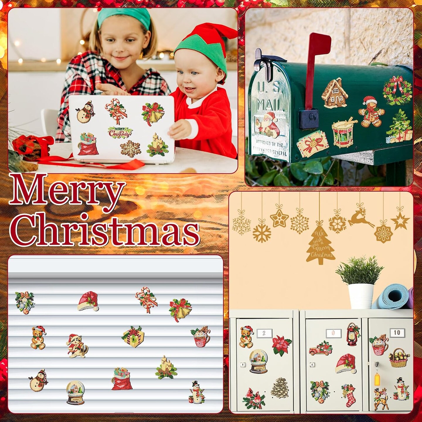 30 Pcs Christmas Diamond Painting Magnets Kits(Xmas)