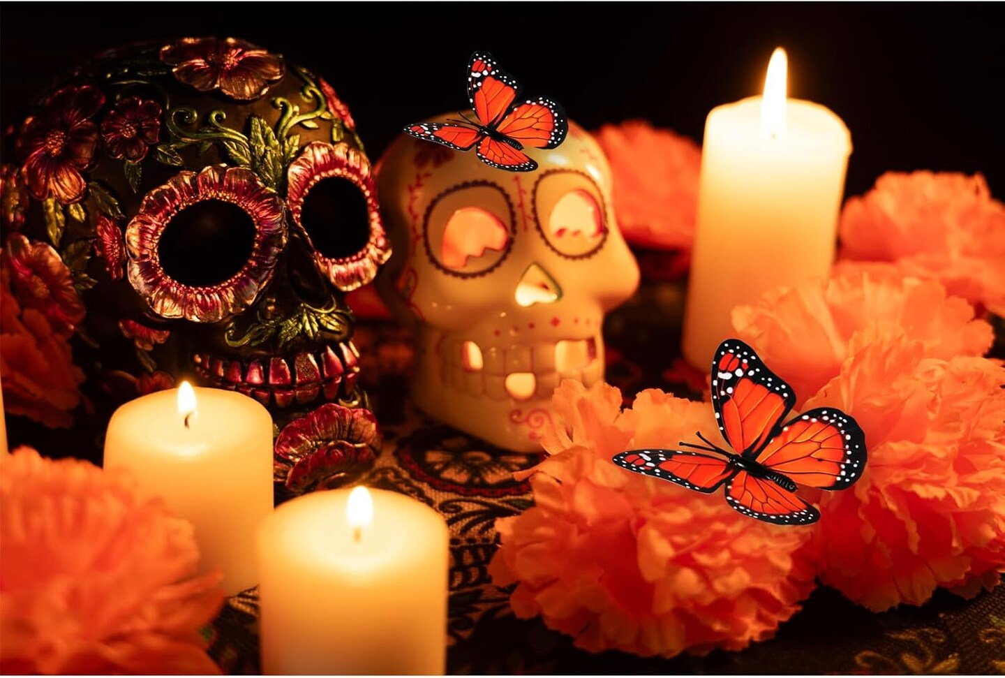 Artificial Marigold Flower(Orange)2.4&#x22;D x 2.4&#x22;W x 2&#x22;H