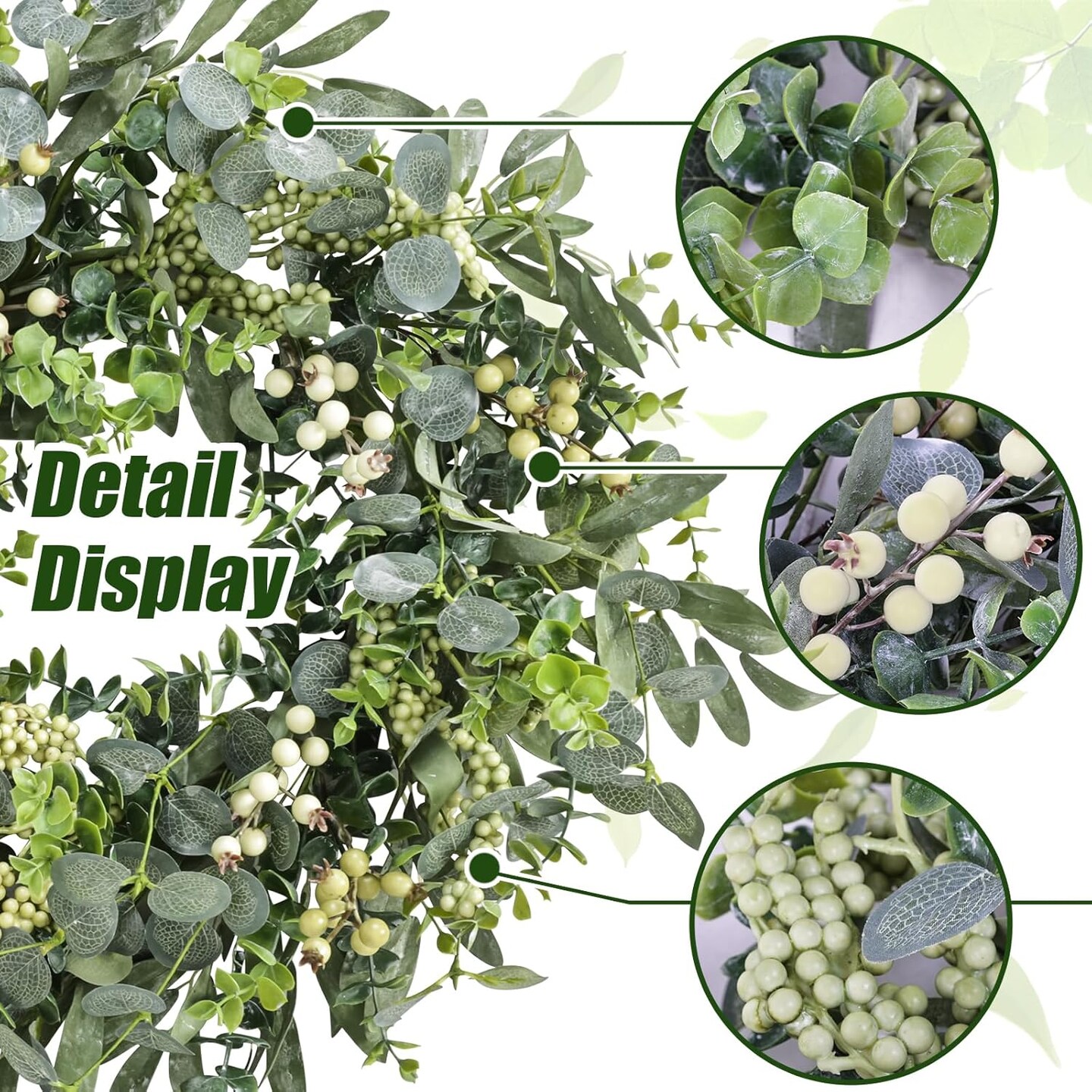 22" Eucalyptus Wreath(Green With Multicolored Accents)11"D x 11"W x 2.7"H