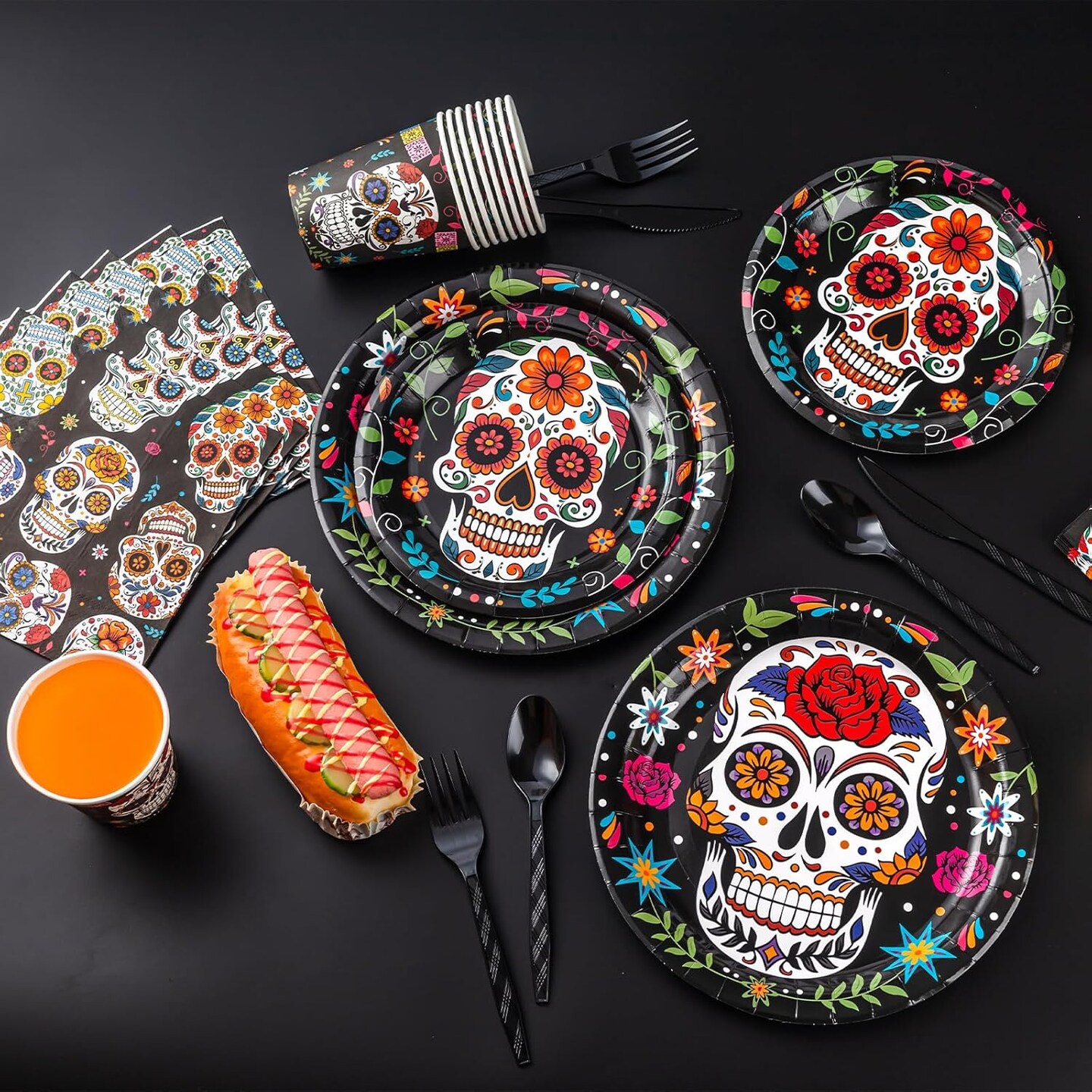 Day of the Dead Party Decorations Día de los Muertos Party Supplies(Multicolor)
