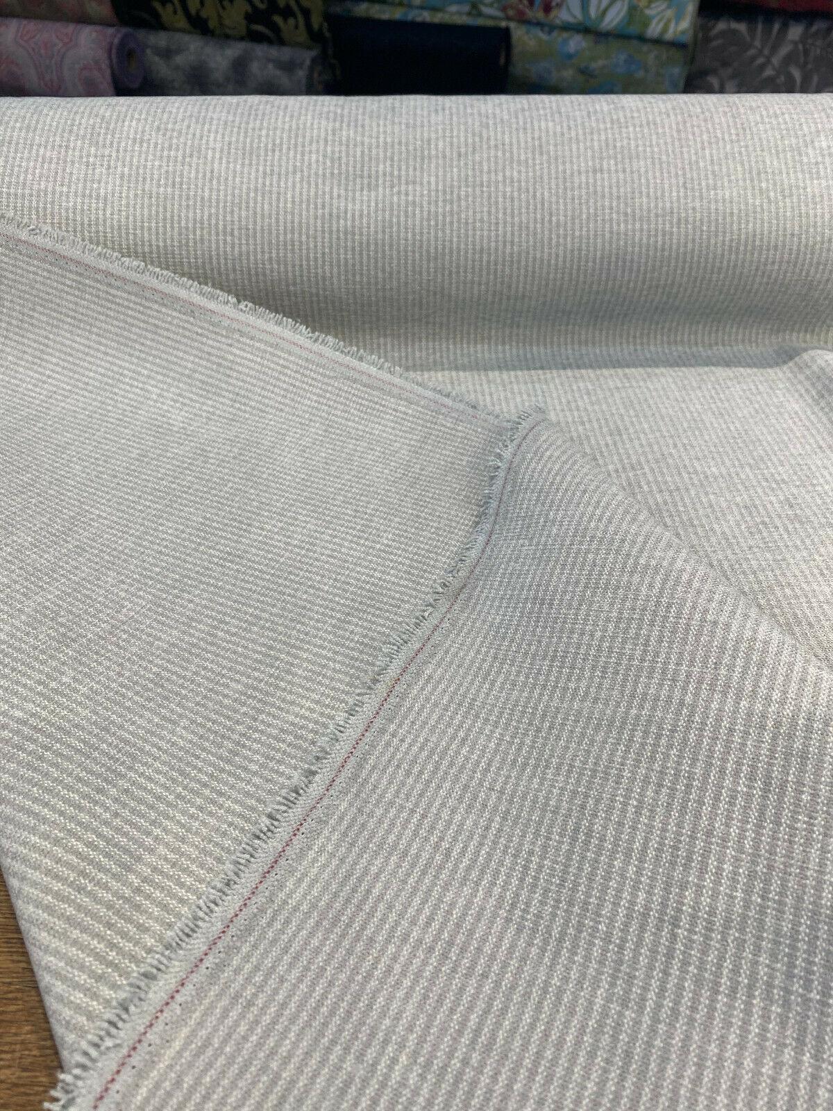1 Yard Upholstery Drapery Fabric Contemporary Pinstripe Sea Glass 57% Polyester 43% Cotton 56 Inch Width
