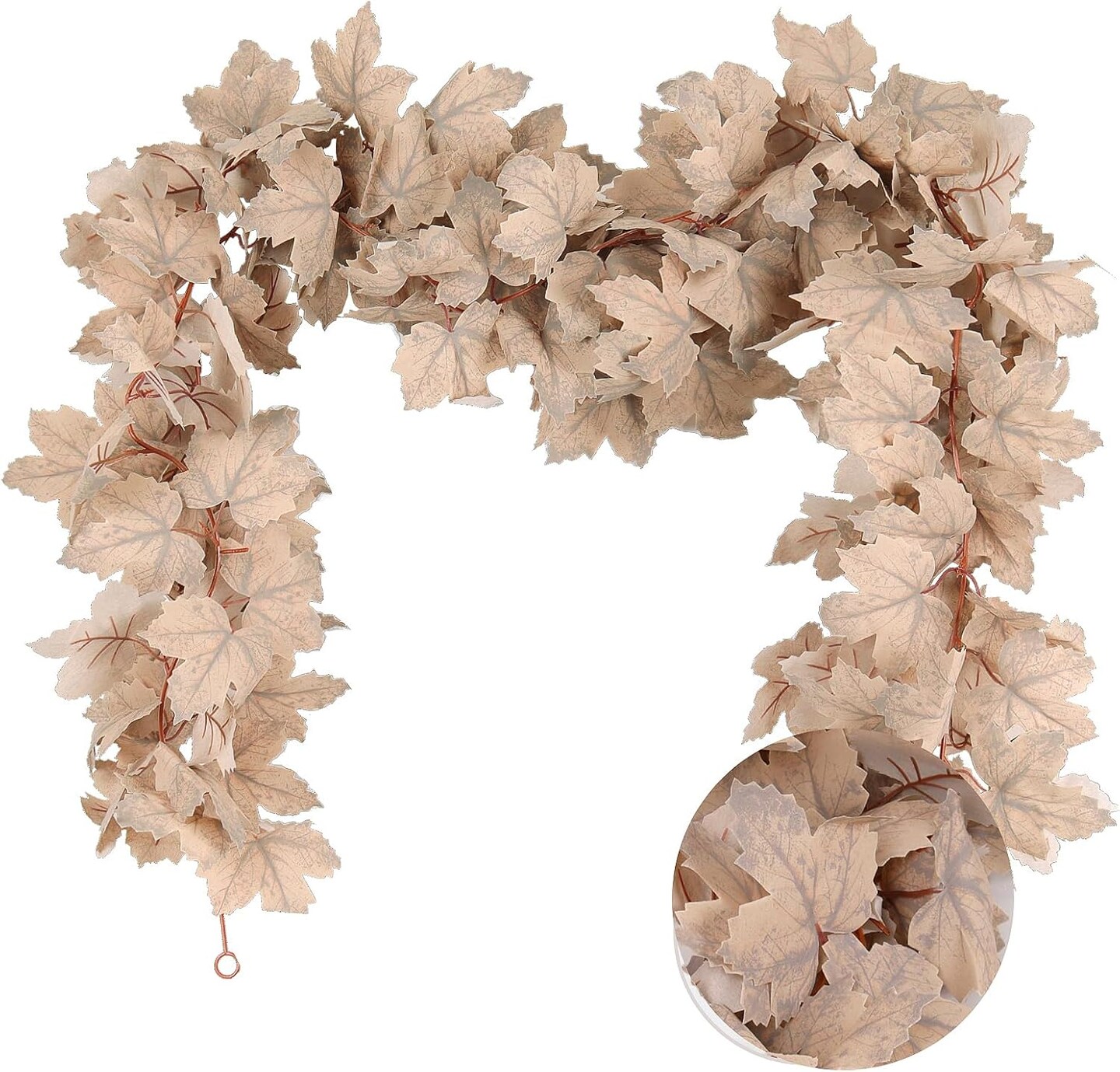 2 Pack Fall Garland Fall(Warm White Maple Garland)&#x9;9.02 x 4.17 x 3.9 inches