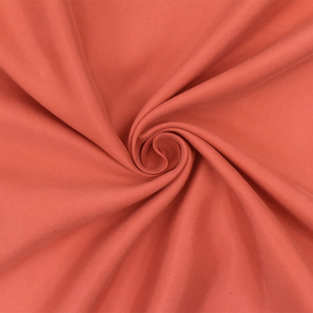 Simple Orange Famous Designer Cupro-Rayon Peach Skin Twill Woven Fabric By the Yard