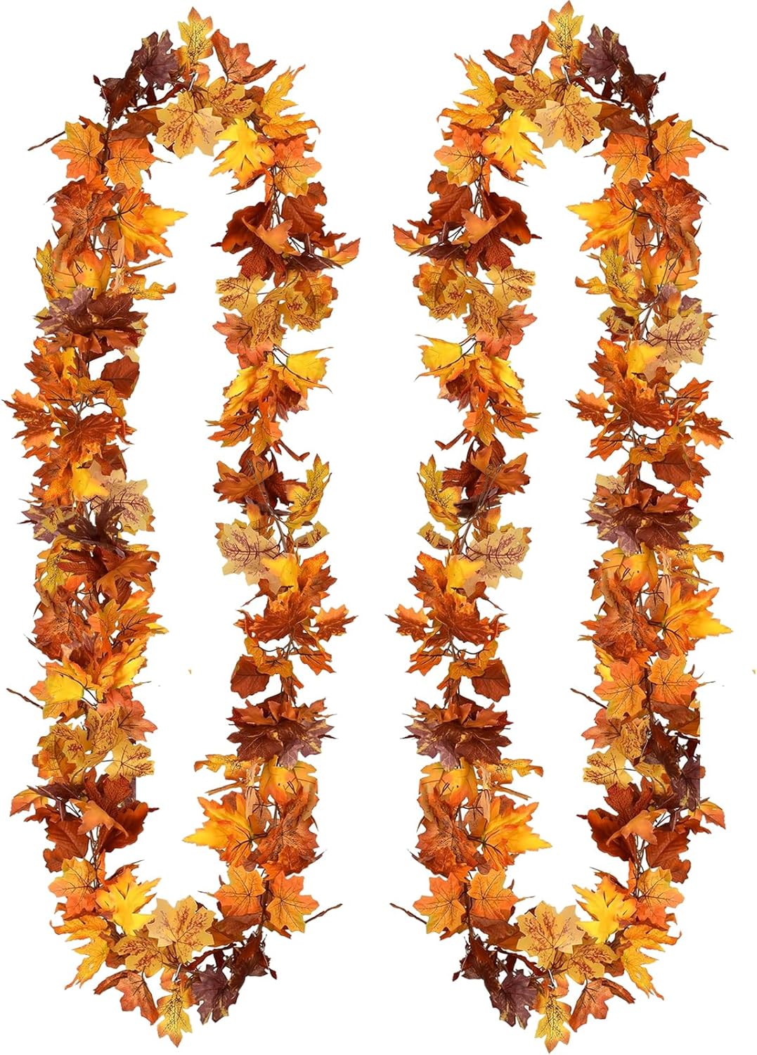 2 Pack Fall Garland(Fall Maple Leaf Garland)&#x9;8.31 x 5.98 x 4.29 inches