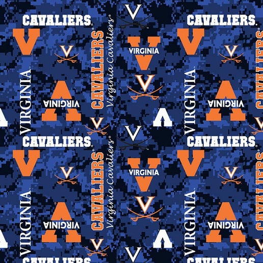 Licensed NCAA University of Virginia Digi Fleece UVA-1122 Fabric by the Yard