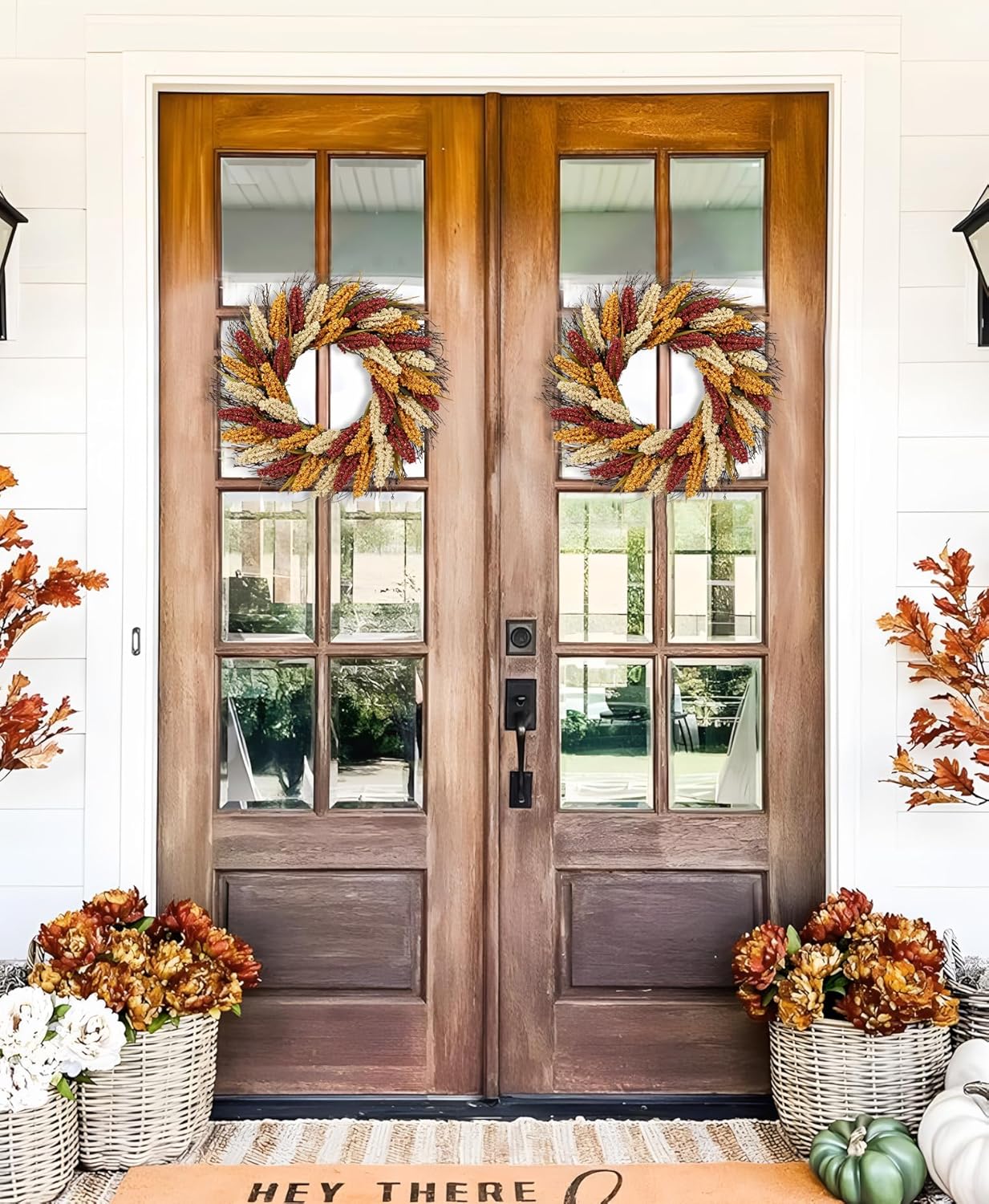 Fall Wreaths for Front Door(Multicolor)2.36&#x22;D x 16&#x22;W x 16&#x22;H