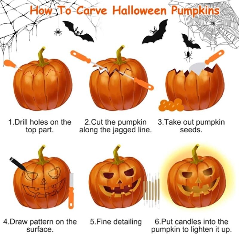 Pumpkin Sculpting Cutting Kit Halloween Decorative Tools