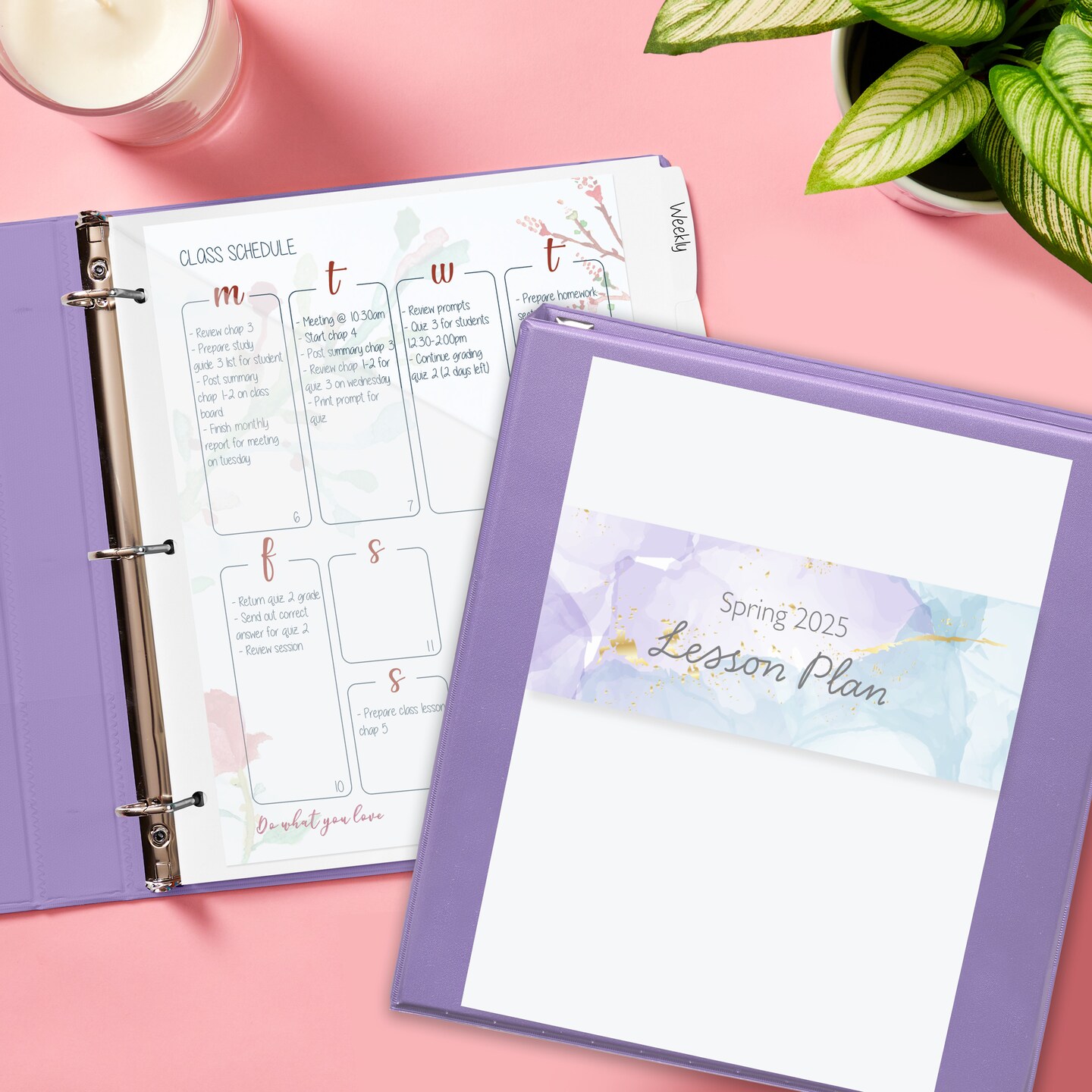 Avery Durable View 3 Ring Binder, 1.5 Inch Slant Rings, Lavender Binder (17084)