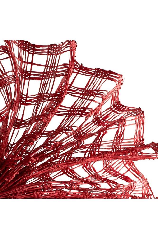 10&#x22; Poly Burlap Check Mesh Ribbon: Red