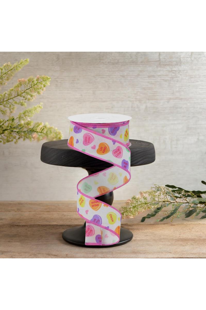 1.5&#x22; Conversation Hearts Ribbon: Royal (10 Yards)