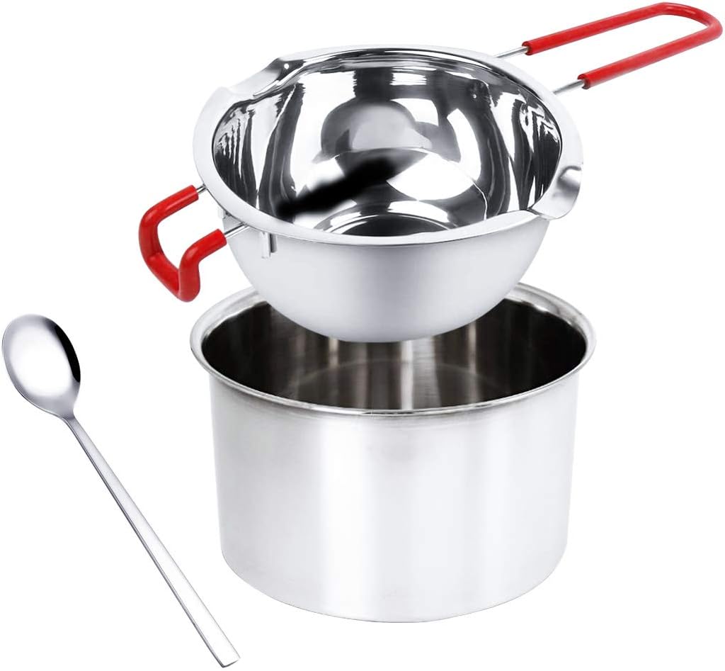 2-Pack Stainless Steel Double Boiler Pots – Chocolate, Candy, Wax, Candle, Butter Melting