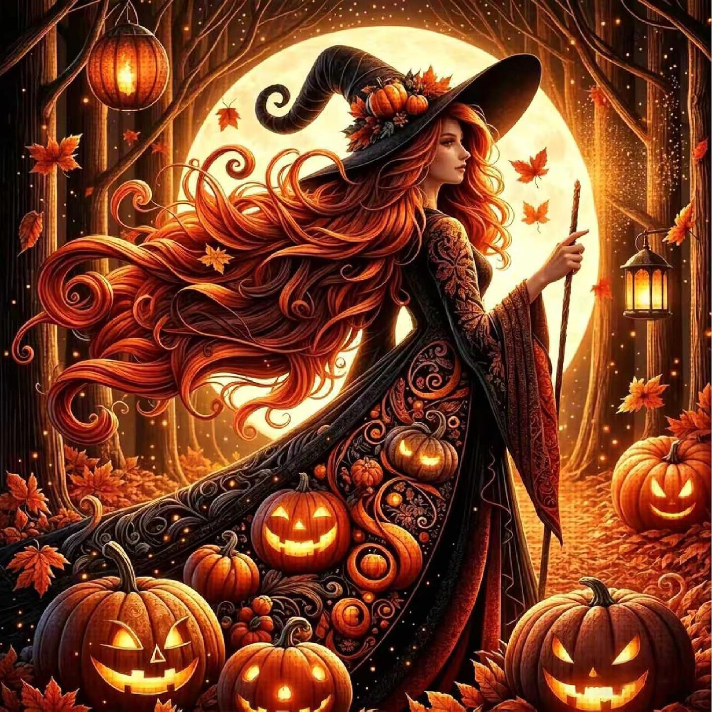 Halloween Witch Diamond Painting Kits for Adults Beginners