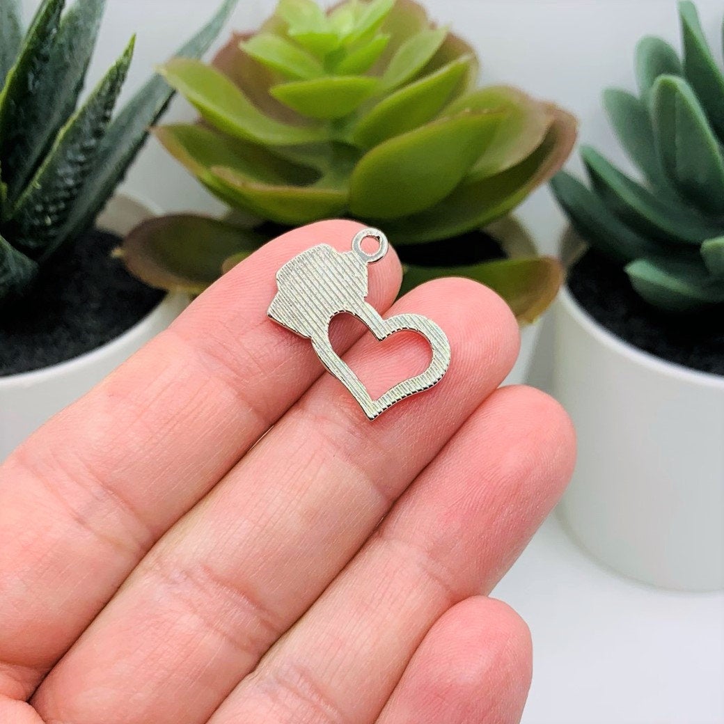 Silver and White Enamel RN Red Cross Nurse Charms, 20x22mm