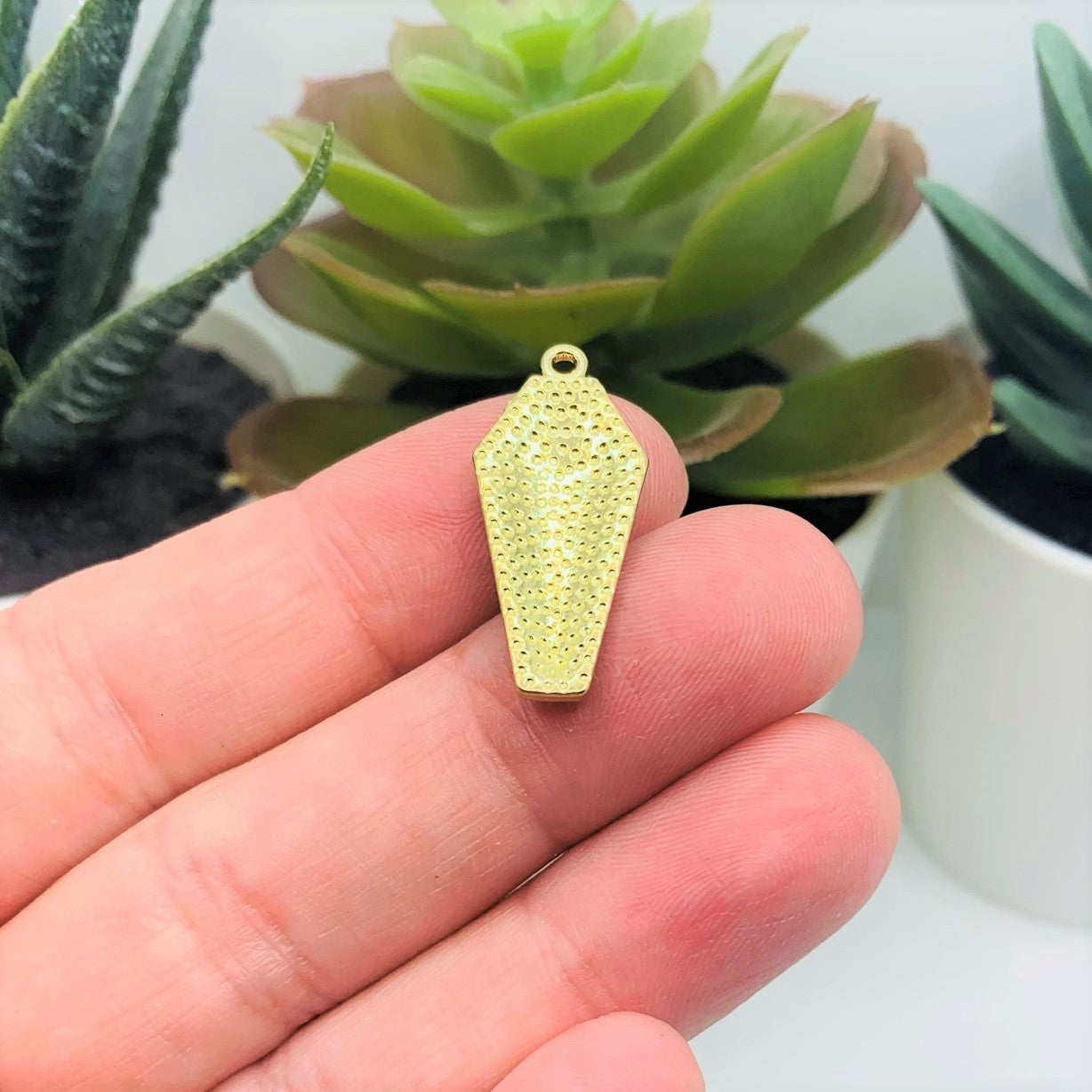 Red and Gold Vampire Coffin Charms, 26x11mm