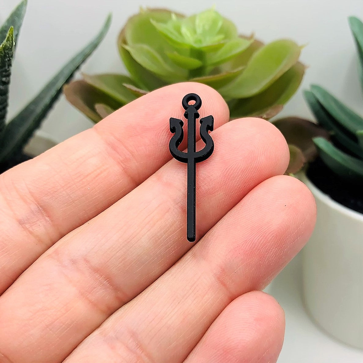 Black Devil&#x27;s Pitchfork Halloween 3D Charms, 29x8mm