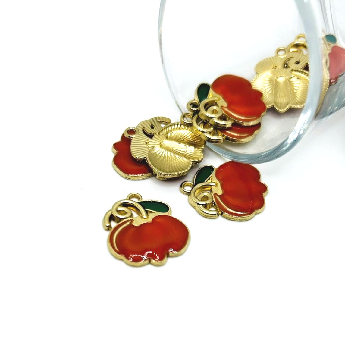 Pumpkin on Vine Fall Charms, 22x20mm