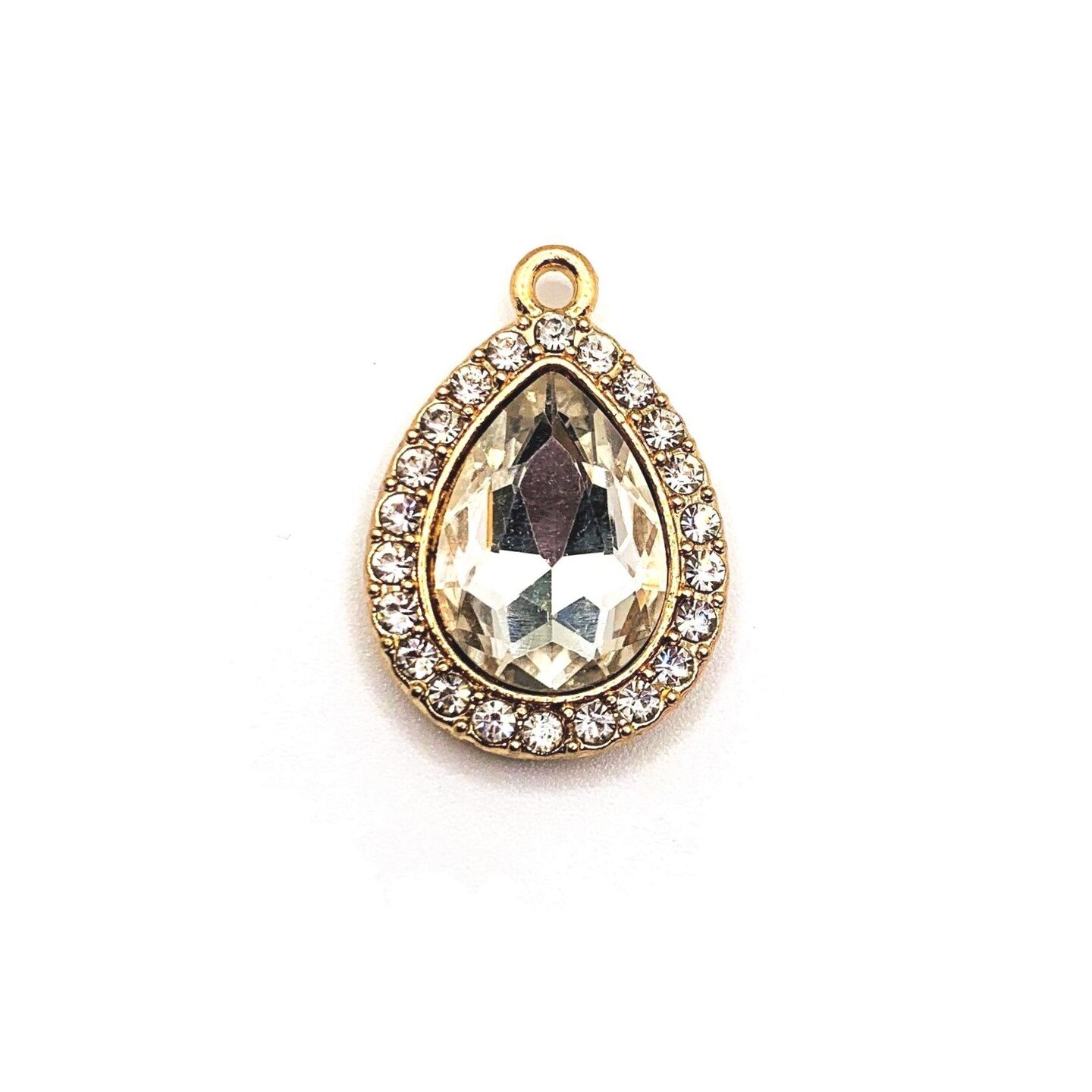 Vintage Diamond Rhinestone Pendants, 30x21mm
