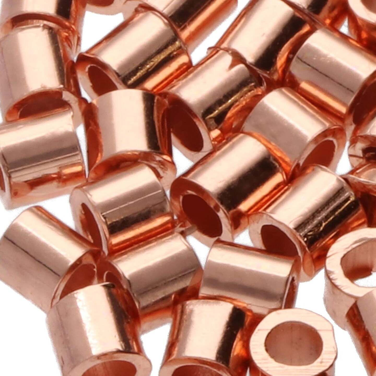 The Beadsmith Tube Crimp Beads, 2 x 2mm, 100 Pieces, Copper Color, Uniform Cylindrical Shape, No Sharp Edges, Designed to Secure The Ends of Jewelry Stringing Wires and Cables