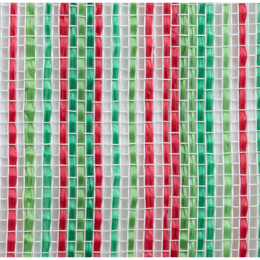 10&#x22; Vertical Multicolor Stripe Mesh: Red/Lime/Emerald/White